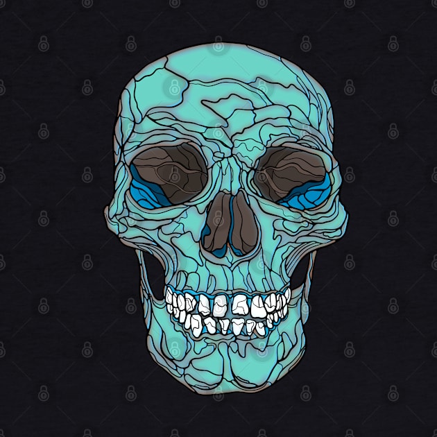 Mint green skull by DaveDanchuk